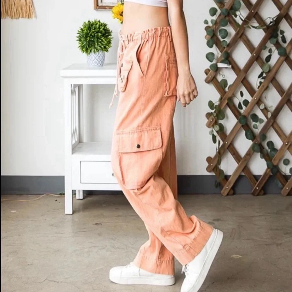 Oli & Hali Peach Cargo Pants - Picture 3 of 4